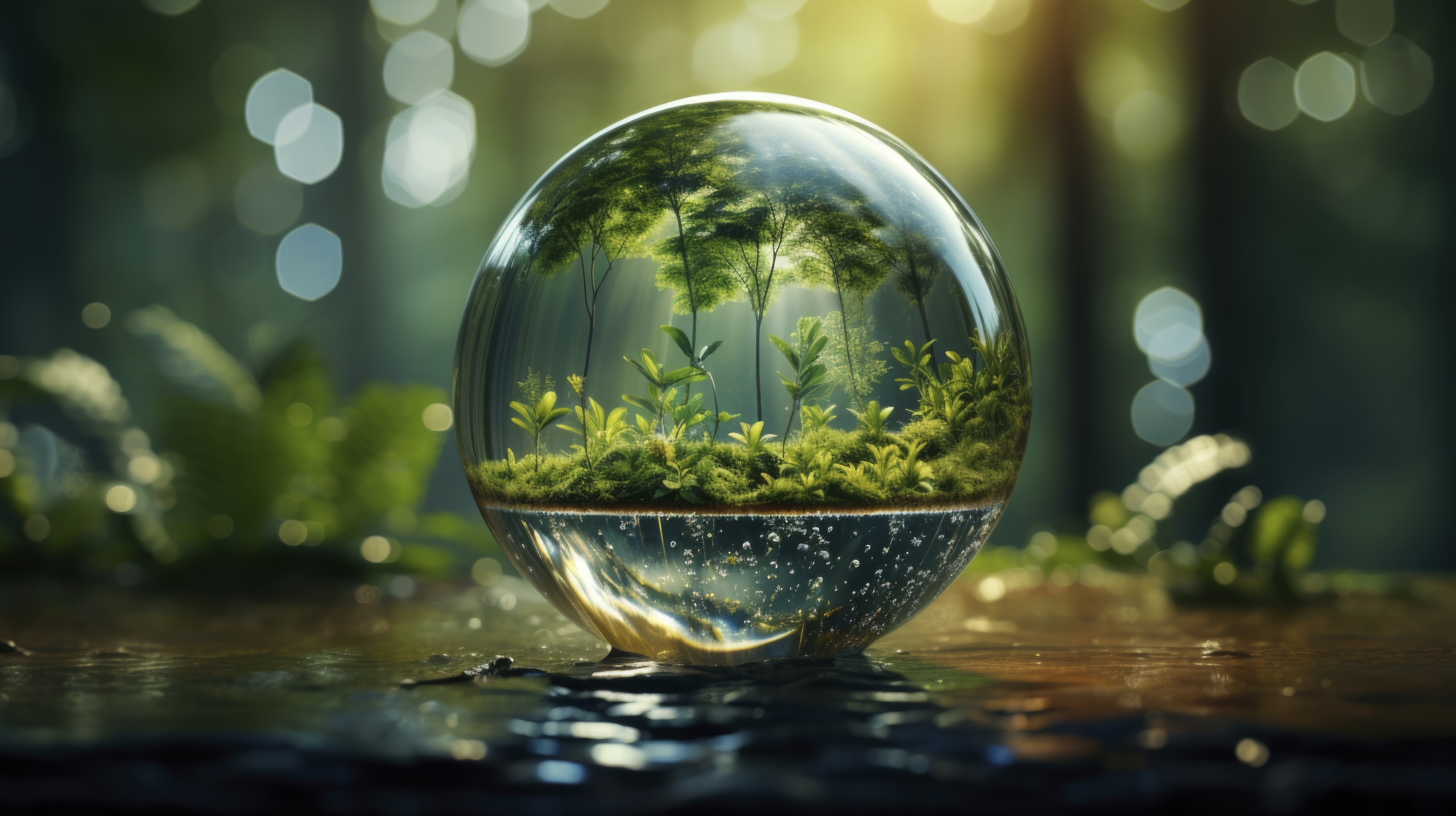 realistic-water-drop-with-ecosystem-world-water-day